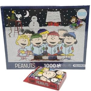 Peanuts 1000 Piece Puzzle & Playing Cards Snoopy and Friends Gang Game Lot